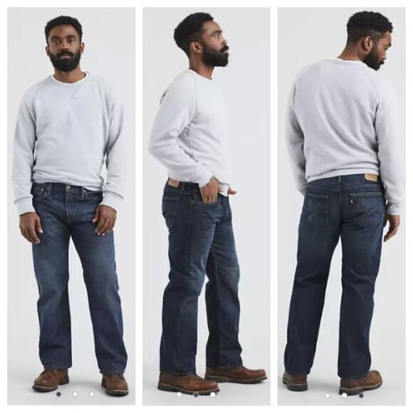 Levi's Men's 569 Loose Straight Fit Jeans Dark Wash Size 44x30 - Picture 1 of 9
